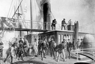 Great Eastern palauttamassa kadonnutta Atlantin kaapelia, 1866, c1920