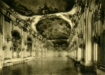 Suuri galleria, Schönbrunnin palatsi, Wien, Itävalta, c1935.