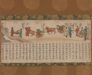 Kuvitettu Sutra menneestä ja nykyisyydestä Karma Kako genzai inga kyo emaki, 1200-luvun loppu.