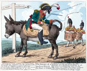 Modernin sankarin matka Elban saarelle, 1814.