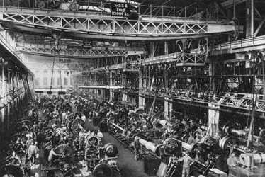 Kruppin tykkitehdas numero 1, Essen, Saksa, ensimmäinen maailmansota, 1917