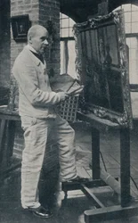 Edesmennyt Gaston La Touche studiossaan, vuodelta 1913.