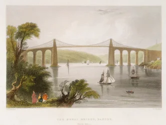 Menain silta, Bangor North Wales, c1826-c1850