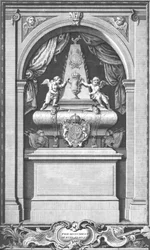 Kuningas James II:n muistomerkki. Pysäytys...Pariisissa vuonna 1703., c1753