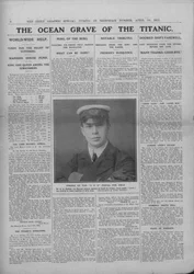 Titanicin merihauta ja valokuva Jack Phillipsistä, 20. huhtikuuta 1912.