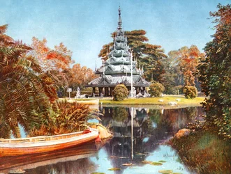 Pagoda, Eden Gardens, Kalkutta, Intia, 1900-luvun alku