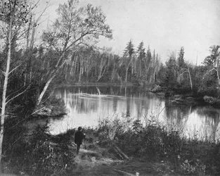 Peshtigo-joki, Wisconsin, USA, vuosi 1900.