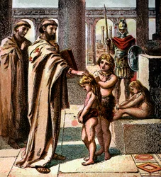 Paavi ja saksilapset, n. 1850