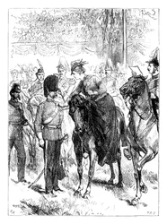 Kuningatar jakaa Victoria-ristejä Hyde Parkissa Lontoossa, 1850-luku, 1888