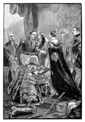 Kuningatar sijoittaa Ranskan keisarille sukkanauharitarikunnan, 1855, 1888