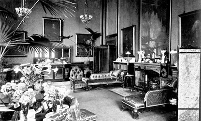 The Red Drawing Room in Speakers House, Palace of Westminster, Lontoo, 1905