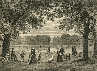 Pyöreä lampi, Kensington Gardens, 1876.
