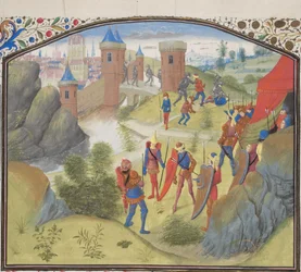 Antiokian piiritys. Vilhelmin Tyroksen pienoismalli Historiasta, 1460-luku