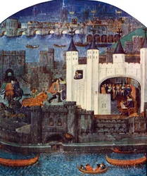 Lontoon Tower ja London Bridge, c1500, c1900-1920