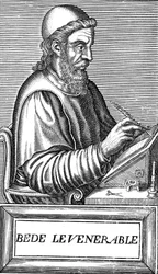 The Venerable Bede c673-735, anglosaksi teologi, tutkija ja historioitsija, c1584