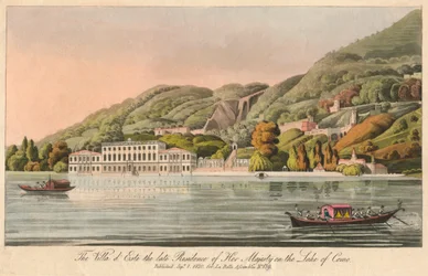 Villa dEste, hänen majesteettinsa edesmennyt asuinpaikka Comojärvellä, 1820.