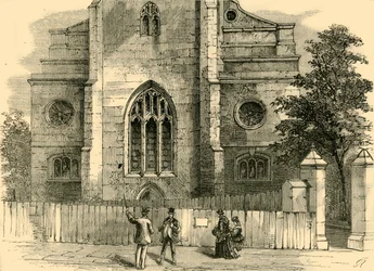 St. Andrewsin länsipää, jossa näkyy goottilainen kaari, n. 1872.