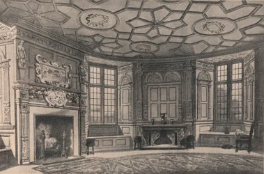 Pyöreä ruokasali, Longford Castle, Wiltshire, 1915.