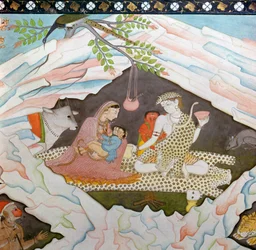 Pyhä perhe istui luolassa Kailasa-vuorella