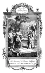Rooman suurlähettilään Popilliuksen ja kuningas Antiokoksen tapaaminen Egyptissä, 1700-luku
