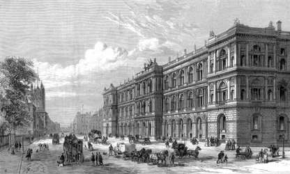 Uudet koti- ja siirtomaatoimistot, Parliament Street, Westminster, Lontoo, 1875
