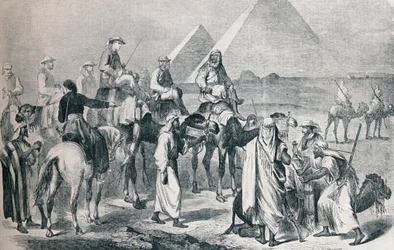 Kuninkaallinen puolue poistumassa Gizan leiristä, Egyptistä, c1861 1910
