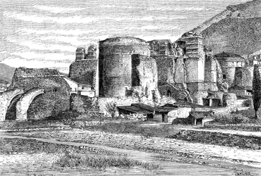 Basilikan rauniot Pergamonissa, Turkissa, 1895