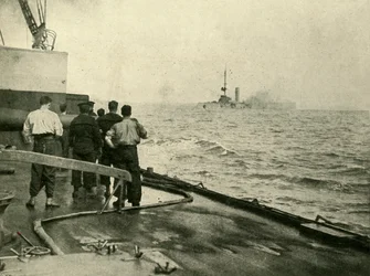 Saksalaisen Mainzin risteilijän uppoaminen, 28. elokuuta 1914, c1920.