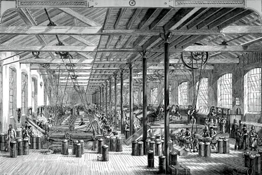 Shadwellin köysitehtaan kehruuhuone, c1880