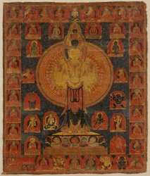 Tuhatkätinen Chenresi, Bodhisattva Avalokiteshvaran kosminen muoto, 1300-luku.