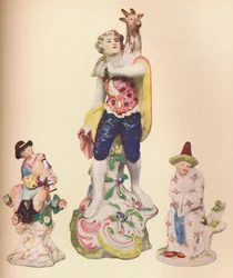 Kolme kiinalaista hahmoa Wallace Elliot -kokoelmasta, c1775