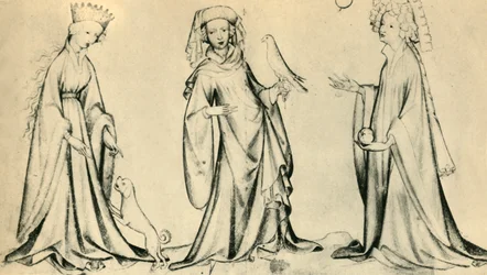 Kolme nuorta naista, c1400, 1943.