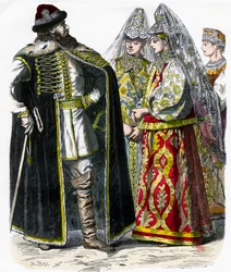 Perinteinen venäläinen puku, c1850