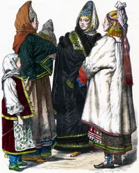 Perinteinen venäläinen puku, c1850