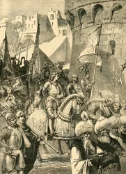 Richard I:n ja Philip Augustuksen voittokulku Acre, 1191, 1890.