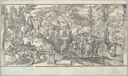 Turkkilaiset sotilaat levossa friisistä Ces Moeurs et fachons de faire de Turcz Customs ..., 1553.