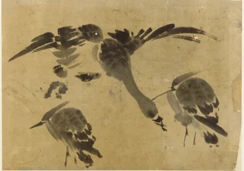 Kaksi haikaroita ja hanhi, Edo-kausi, 1573-1615.