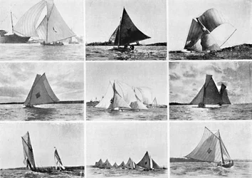 Tyypillisiä Sydney Harbor Yachting Scenes, c1900.