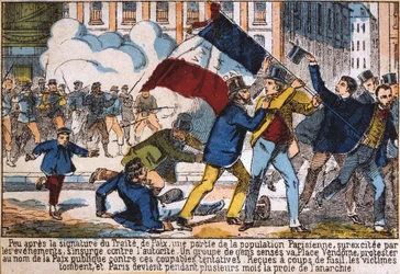 Kapina, joka johti Pariisin kommuunin perustamiseen, 1871.