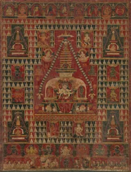 Ushnishavijaya istui stupan kohdussa, päivätty 1510-1919.