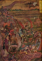 Vaishravana matkustaa aaltojen yli, Tuhansien Buddhan luolista, c900