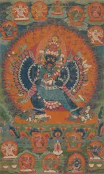 Vajrabhairava puolisonsa Vajravetalin kanssa, 1700-luku.