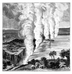 Zambezi-joen Victorian putoukset Sambian ja Zimbabwen rajalla, 1900
