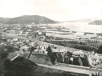 Näkymä Maitland Streetiltä, Dunedin, Uusi-Seelanti, 1895.