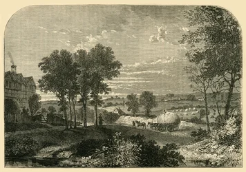 Näkymä Hampsteadin Moll Kings Housesta vuonna 1760, vuonna 1876.