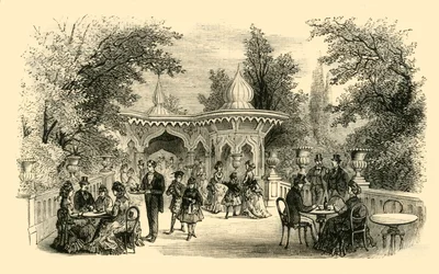 Näkymä Surrey Gardensissa, c1878.