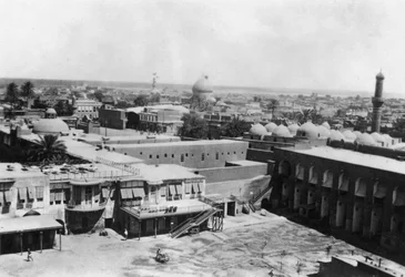 Näkymä Bagdadiin korttelitornista, 31. brittiläinen yleissairaala, Mesopotamia, WWI, 1918