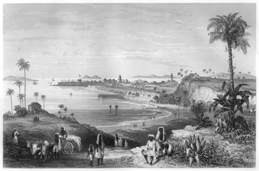 Näkymä Bombaysta, jossa näkyy linnoitus, c1860