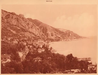 Näkymä Garavanista ja Italian rajasta, Menton, 1930.