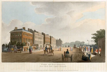 "Näkymä Piccadillylle Hyde Park Corner Turnpikesta", Lontoo, 1810